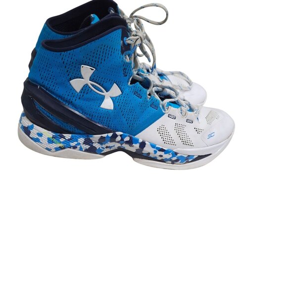 Under Armour SC30 Basketball Shoes Blue/White Size 9 Mens High-Top - Picture 3 of 6